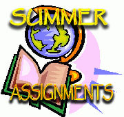 Summer Assignments logo with book and globe